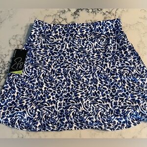 New Emerald 18 Performance Golf Skirt Blue Size Medium Skort Blue White